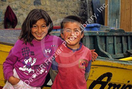 Chilean children in Concon, Chile.