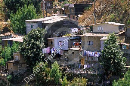 Slum housing in Valparaiso, Chile.