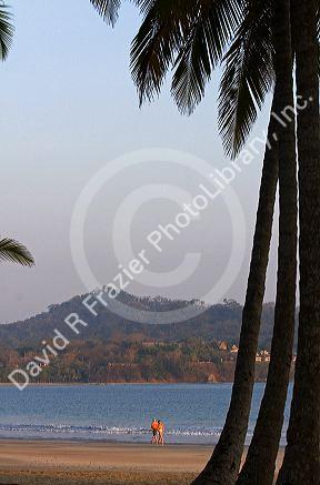 Sunset on pacific ocean at Playa Carrillo near Samara, Costa Rica.