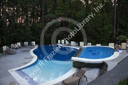Swimming pool at Arenal Volcano Observbatory Lodge near La Fortuna, Costa Rica.