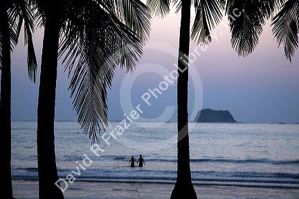 Sunset on pacific ocean at Playa Carrillo near Samara, Costa Rica.