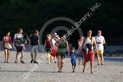 Tourists at the Manuel Antonio National Park in Puntarenas province, Costa Rica.
