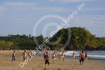 Soccer game on the beach at the Manuel Antonio National Park in Puntarenas province, Costa Rica.