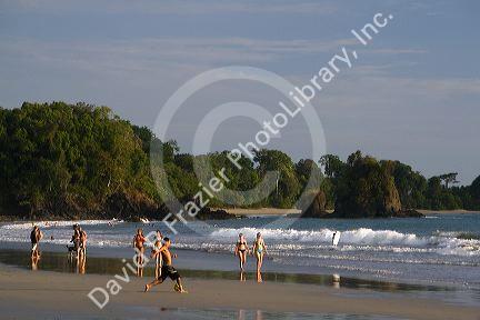 Soccer game on the beach at the Manuel Antonio National Park in Puntarenas province, Costa Rica.