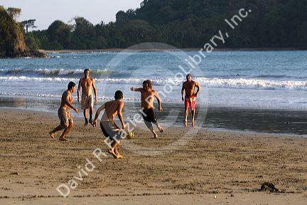 Soccer game on the beach at the Manuel Antonio National Park in Puntarenas province, Costa Rica.