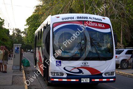 Shuttle bus at the Manuel Antonio National Park in Puntarenas province, Costa Rica.