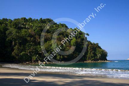 Beach scene at the Manuel Antonio National Park in Puntarenas province, Costa Rica.