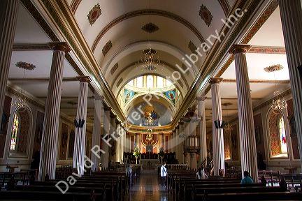 Interior view of the Metropollitan Cathedral of San Jose, Costa Rica.