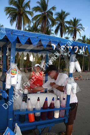 Shaved ice vendor in the Manuel Antonio National Park in Puntarenas province, Costa Rica.