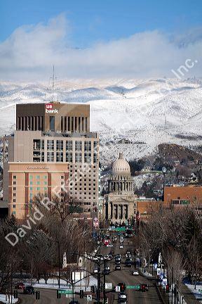 City of Boise on a winter day, Idaho.