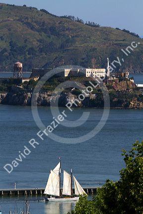 Alcatraz Island located in the San Francisco Bay offshore from San Francisco, California, USA.