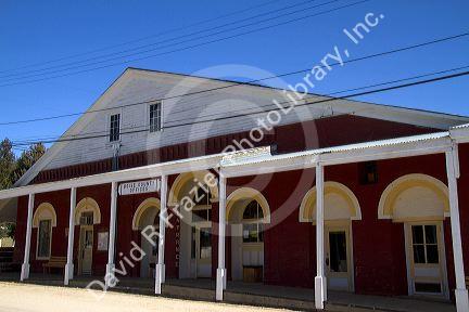 Historic miner's exchange building in Idaho City, Idaho, USA.