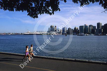 People jogging in Vancouver, Canada.