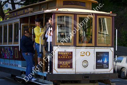 Cable car system in the city of San Francisco, California, USA.