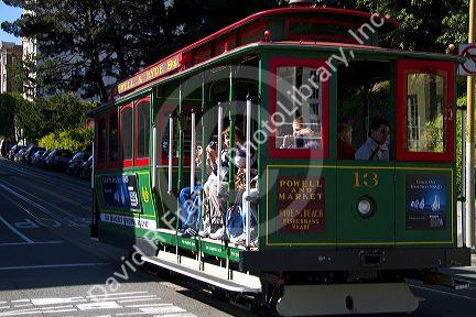 Cable car system in the city of San Francisco, California, USA.