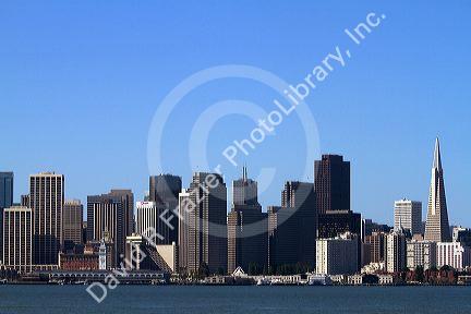 View of the city of San Francisco from Treasure Island, California, USA.