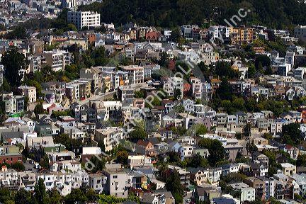 Housing on Twin Peaks, San Francisco, California, USA.