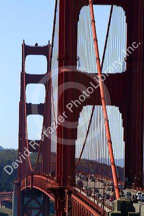 View of the Golden Gate Bridge from the north side in the San Francisco Bay area, California, USA.