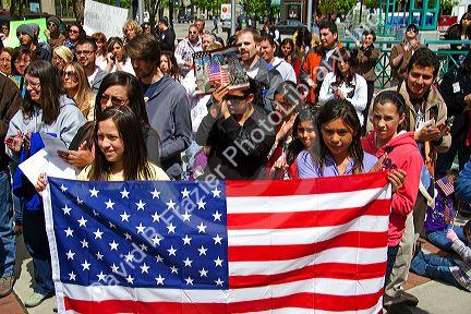 People protest the anti-illegal immigration Arizona Senate Bill 1070 in Boise, Idaho, USA.