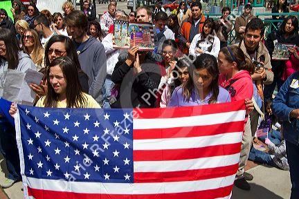 People protest the anti-illegal immigration Arizona Senate Bill 1070 in Boise, Idaho, USA.