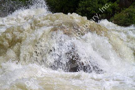 High water during spring runoff at Cascade Dam and the North Fork of the Payette River, Idaho, USA.