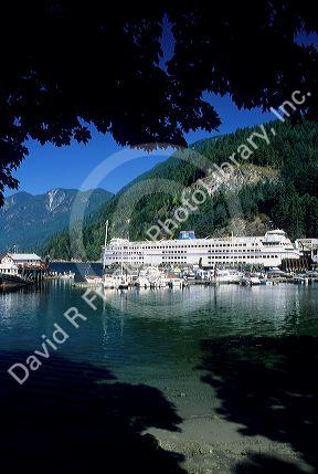 British Columbia ferry docked at the Horseshoe Bay area of West Vancouver, Canada.