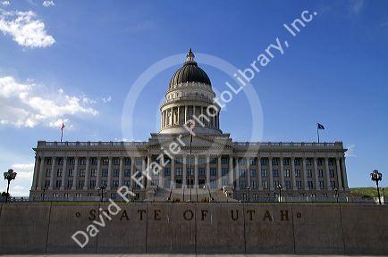 The Utah State Capitol building located on Capitol Hill in Salt Lake City, Utah, USA.
