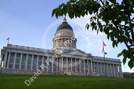 The Utah State Capitol building located on Capitol Hill in Salt Lake City, Utah, USA.