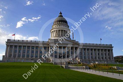 The Utah State Capitol building located on Capitol Hill in Salt Lake City, Utah, USA.