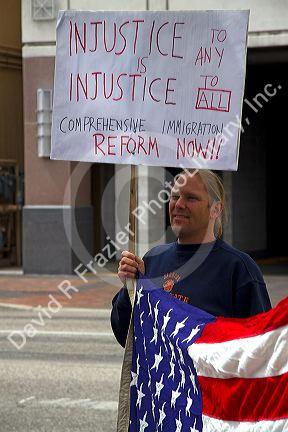 People protest the anti-illegal immigration Arizona Senate Bill 1070 in Boise, Idaho, USA.