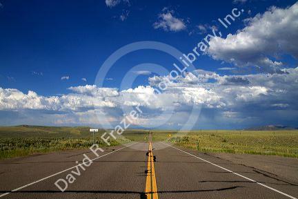 Open road on U.S. Route 40 in western Colorado, USA.