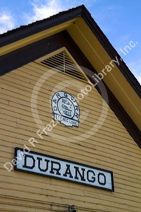The Durango and Silverton Narrow Gauge Railroad depot located in Durango, Colorado, USA.