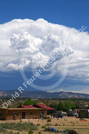 Stratocumulus clouds building over the desert near Cuba, New Mexico, USA.
