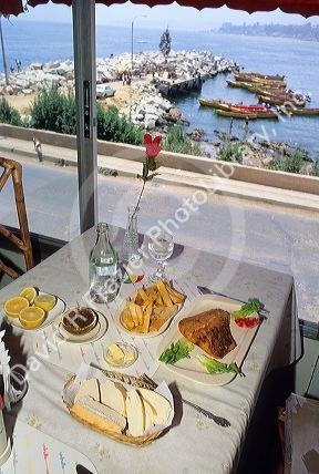 A fish dinner at a restaurant in Chile.
