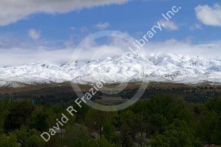 Snow covered foothills above Boise, Idaho, USA.