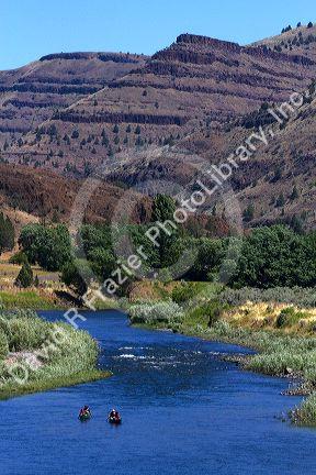 Canoeing the John Day River near Fossil, Oregon, USA.