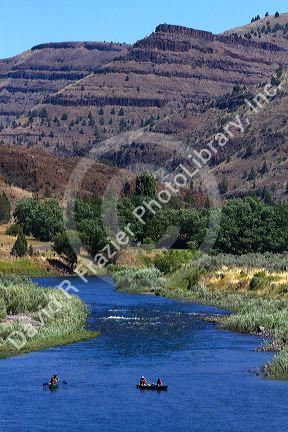 Canoeing the John Day River near Fossil, Oregon, USA.
