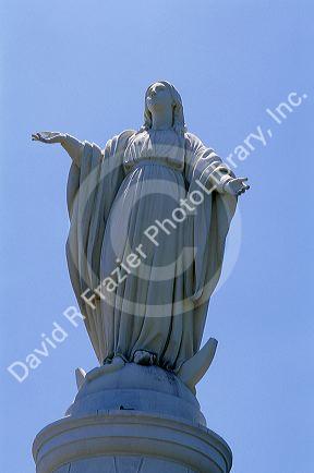 A statue of Madonna in Santiago, Chile.