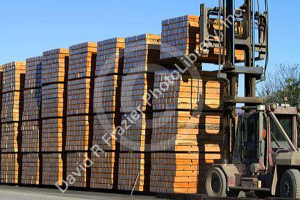 Railroad tie manufacturing at The Dalles, Oregon, USA.