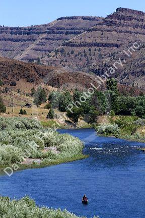 Canoeing the John Day River near Fossil, Oregon, USA.