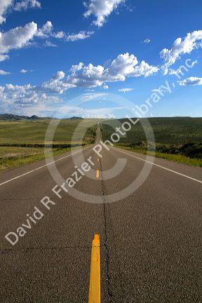 Open road on U.S. Route 40 in western Colorado, USA.