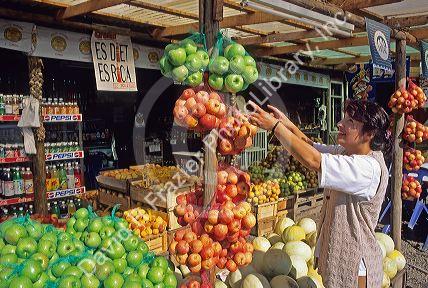 A roadside fruit stand in Chile.