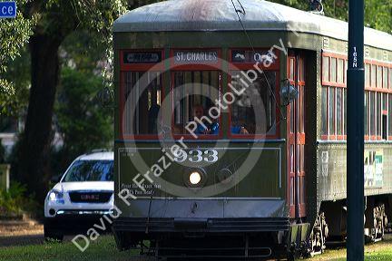 St. Charles Streetcar Line in the Garden District of New Orleans, Louisiana, USA.