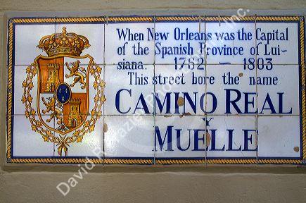 Sign made of tile on a building in the French Quarter of New Orleans, Louisiana, USA.