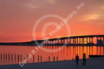 The Biloxi Bay Bridge carries U.S. Route 90 over Biloxi Bay between Biloxi and Ocean Springs, Mississippi, USA.