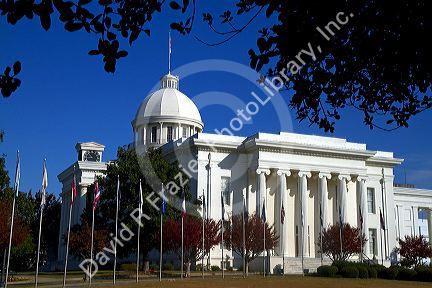 The Alabama State Capitol Building located on Goat Hill in Montgomery, Alabama, USA.