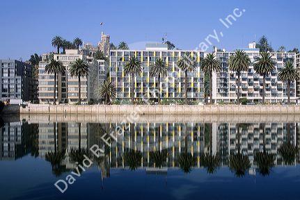 Luxury condominiums and the summer presidential palace in Vina del Mar, Chile.