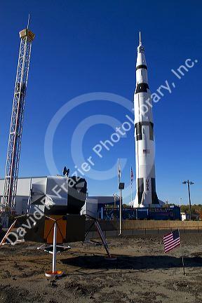Saturn V mock-up at the U.S. Space and Rocket Center located in Huntsville, Alabama, USA.