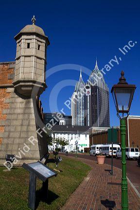 A bastion sentry box at a corner of Fort Conde located in Mobile, Alabama, USA.