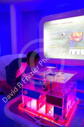 Endoscope display at the Gulf Coast Exploreum Science Center in Mobile, Alabama, USA.